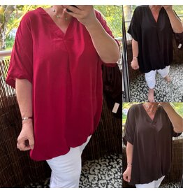 BOHO V HALS BALLON KORTE MOUW MATEN 46/48 TOT 54/56