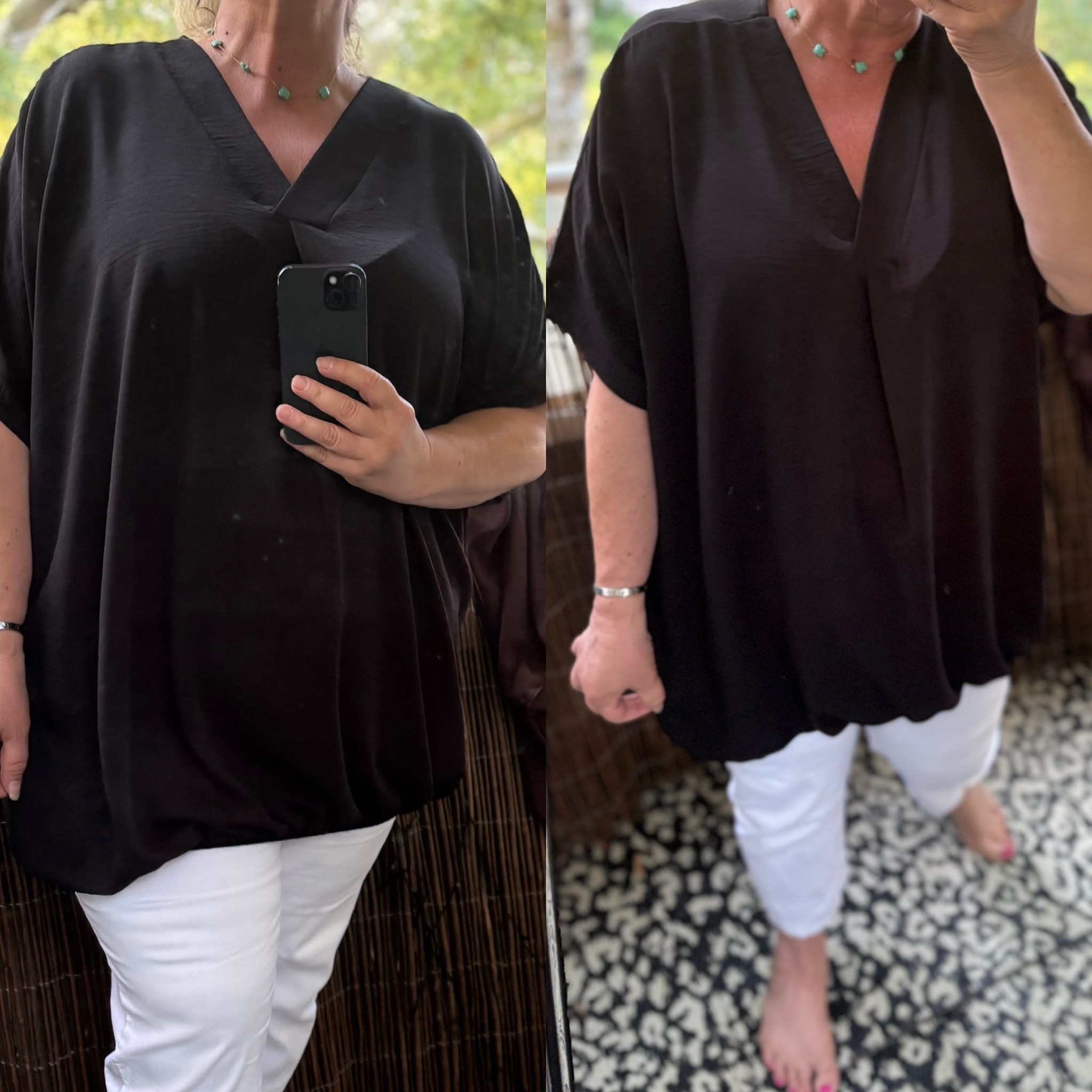 BOHO V HALS BALLON KORTE MOUW MATEN 46/48 TOT 54/56