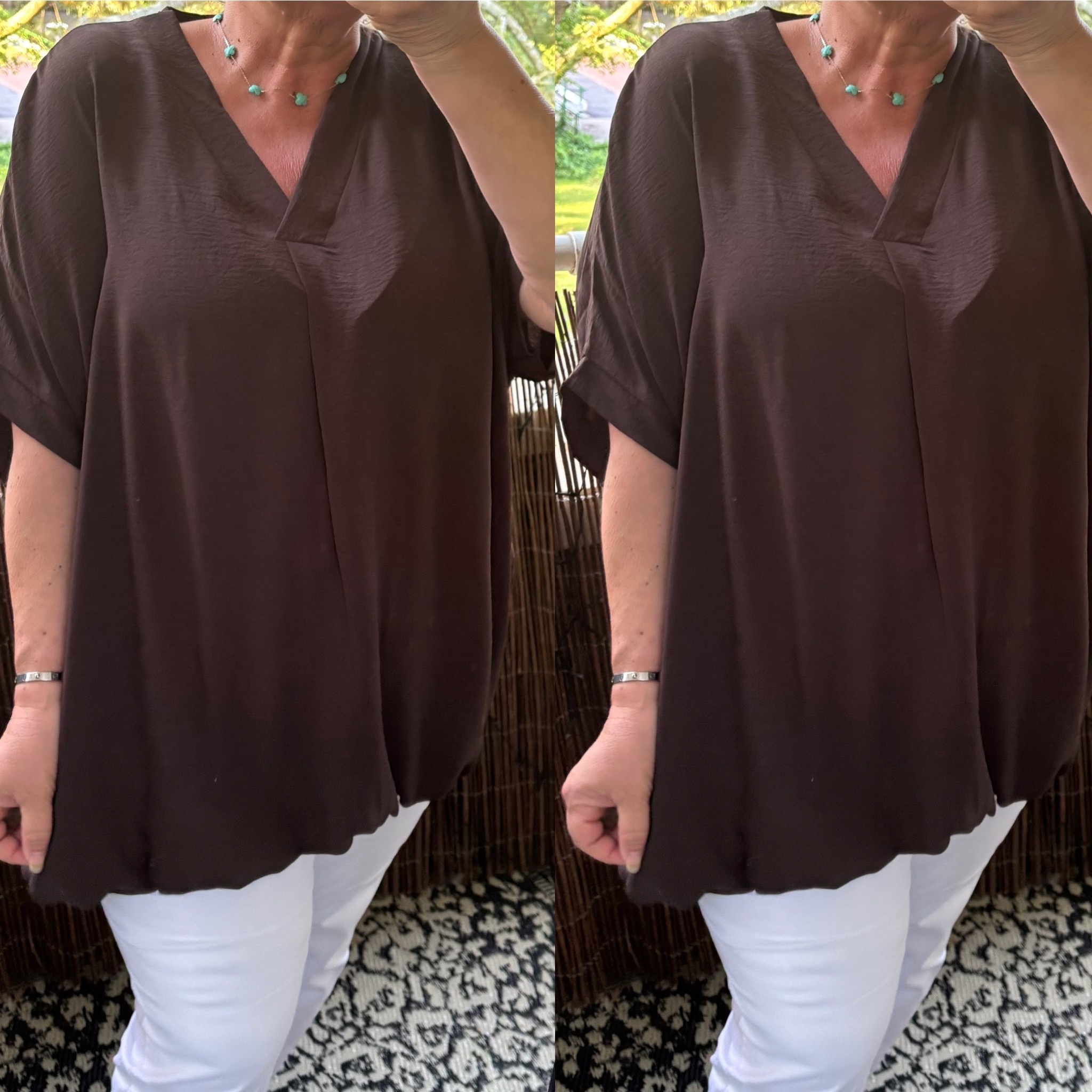 BOHO V HALS BALLON KORTE MOUW MATEN 46/48 TOT 54/56