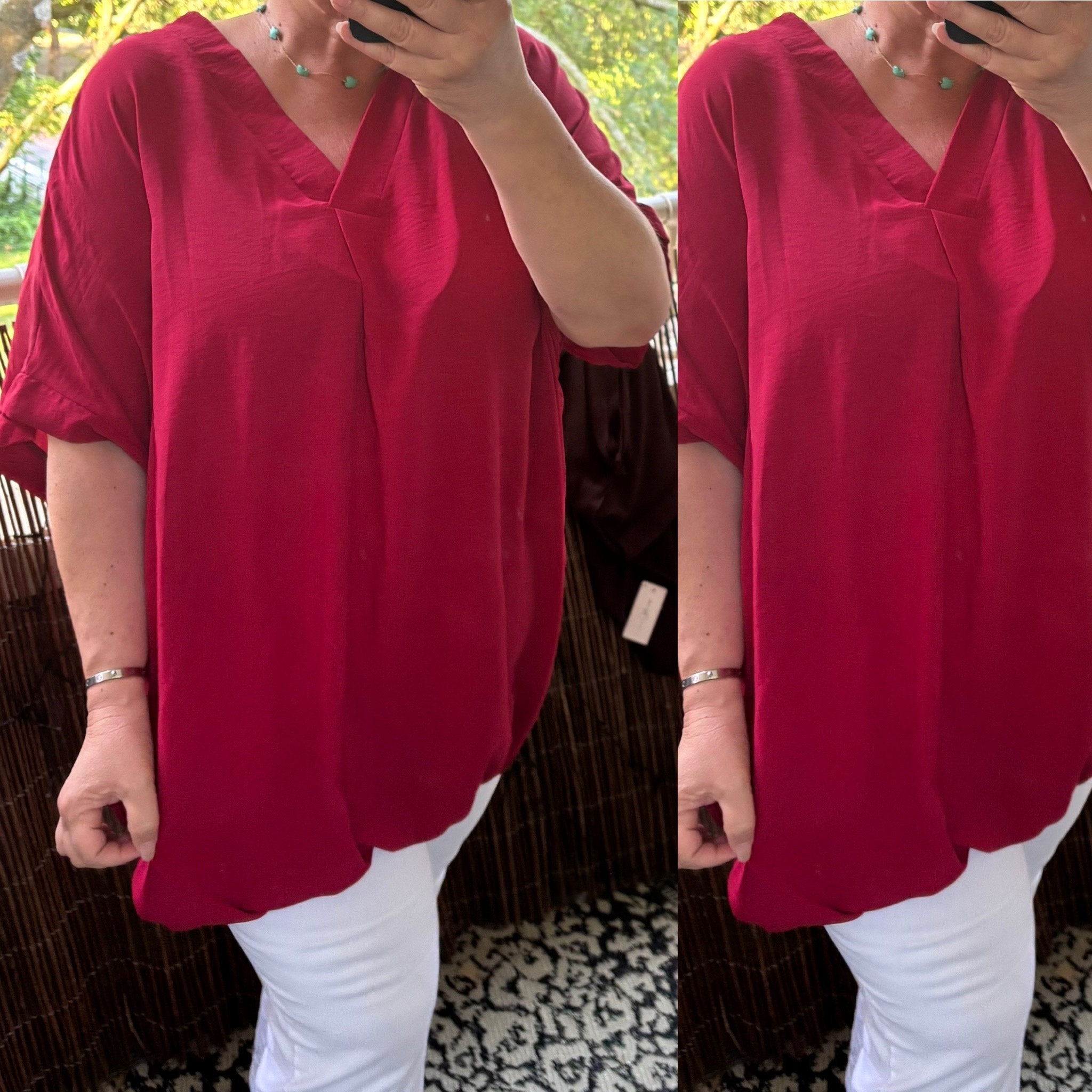 BOHO V HALS BALLON KORTE MOUW MATEN 46/48 TOT 54/56