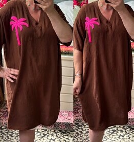 TUNIEK JURK PALM MATEN 44/46 TOT 52/54