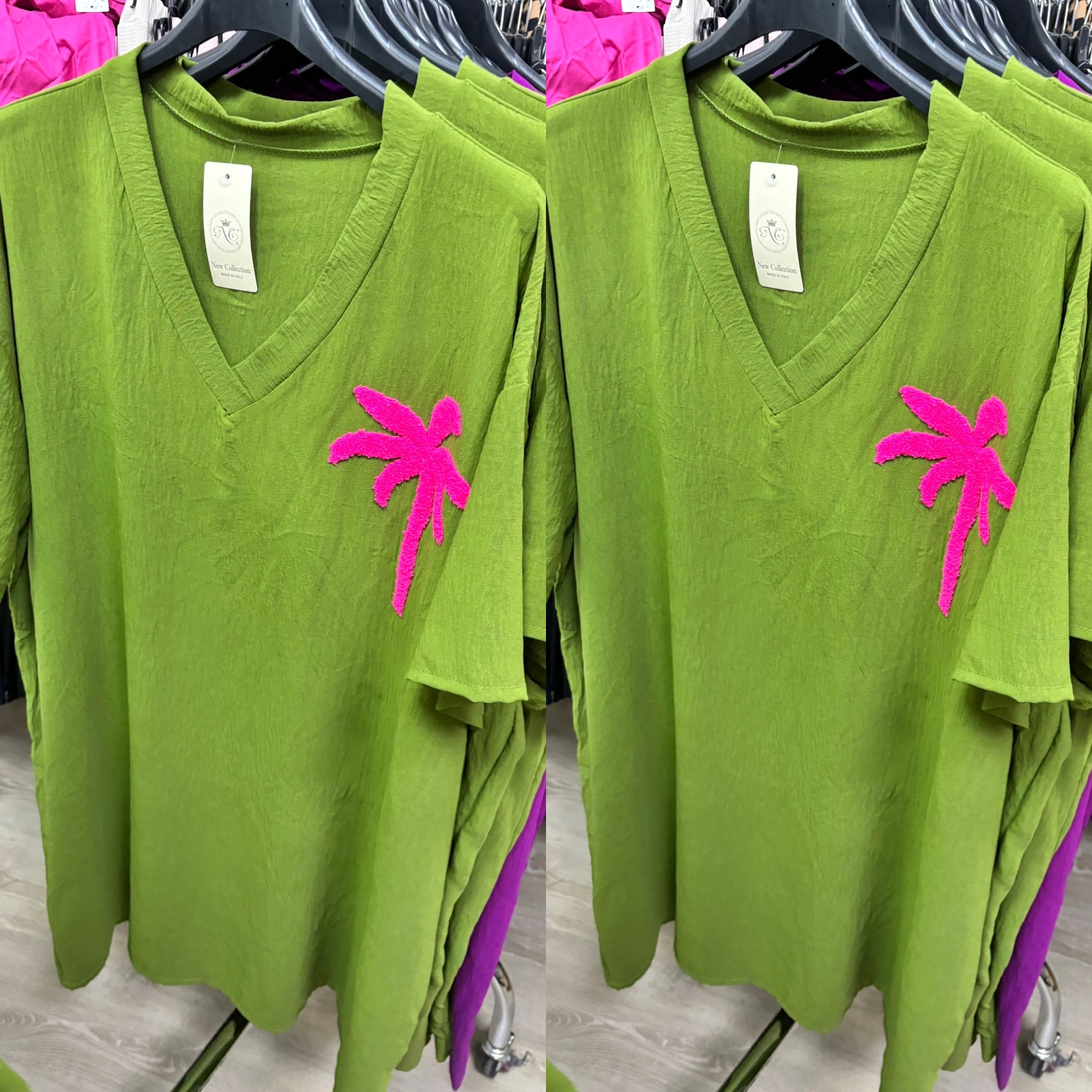 TUNIEK JURK PALM MATEN 44/46 TOT 52/54