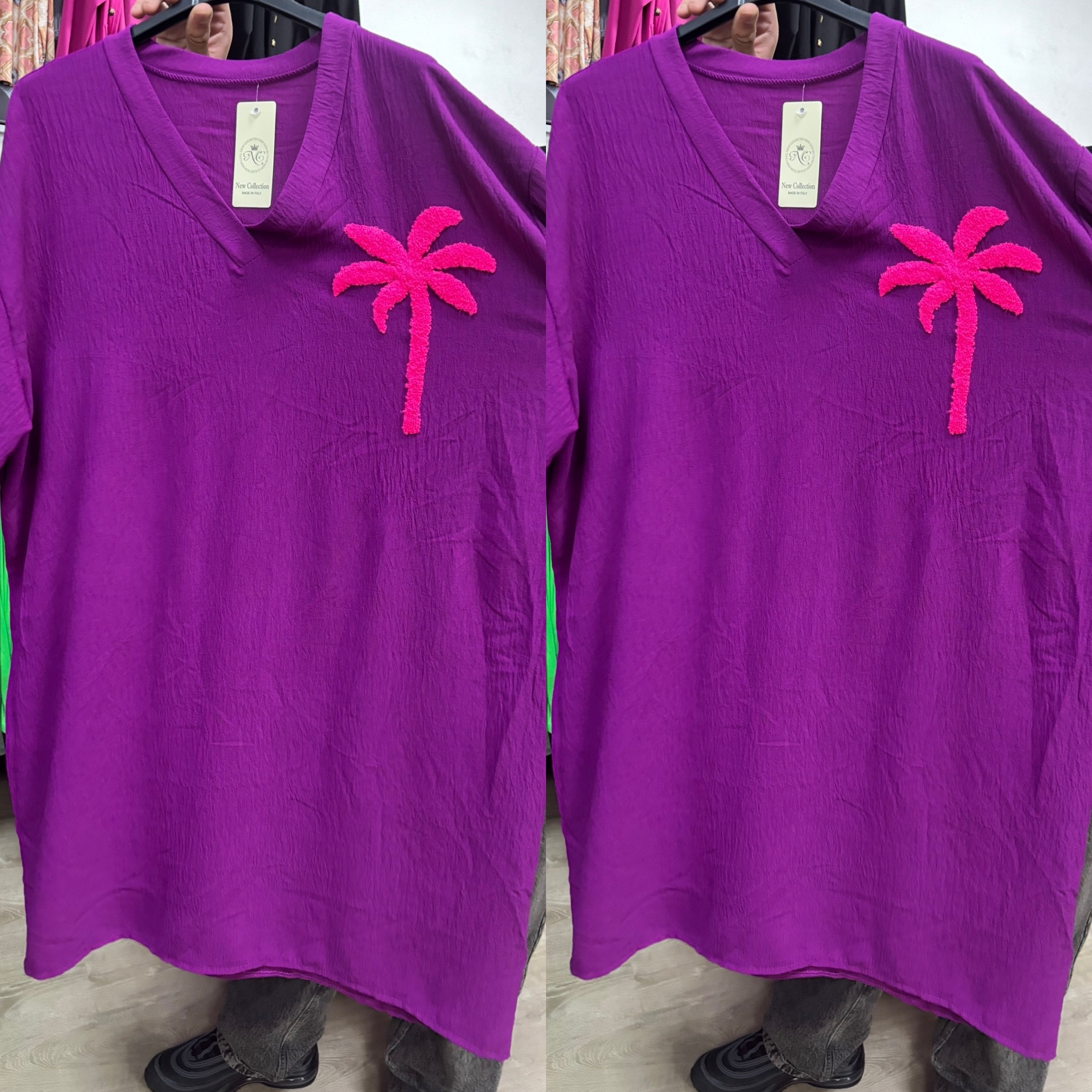 TUNIEK JURK PALM MATEN 44/46 TOT 52/54