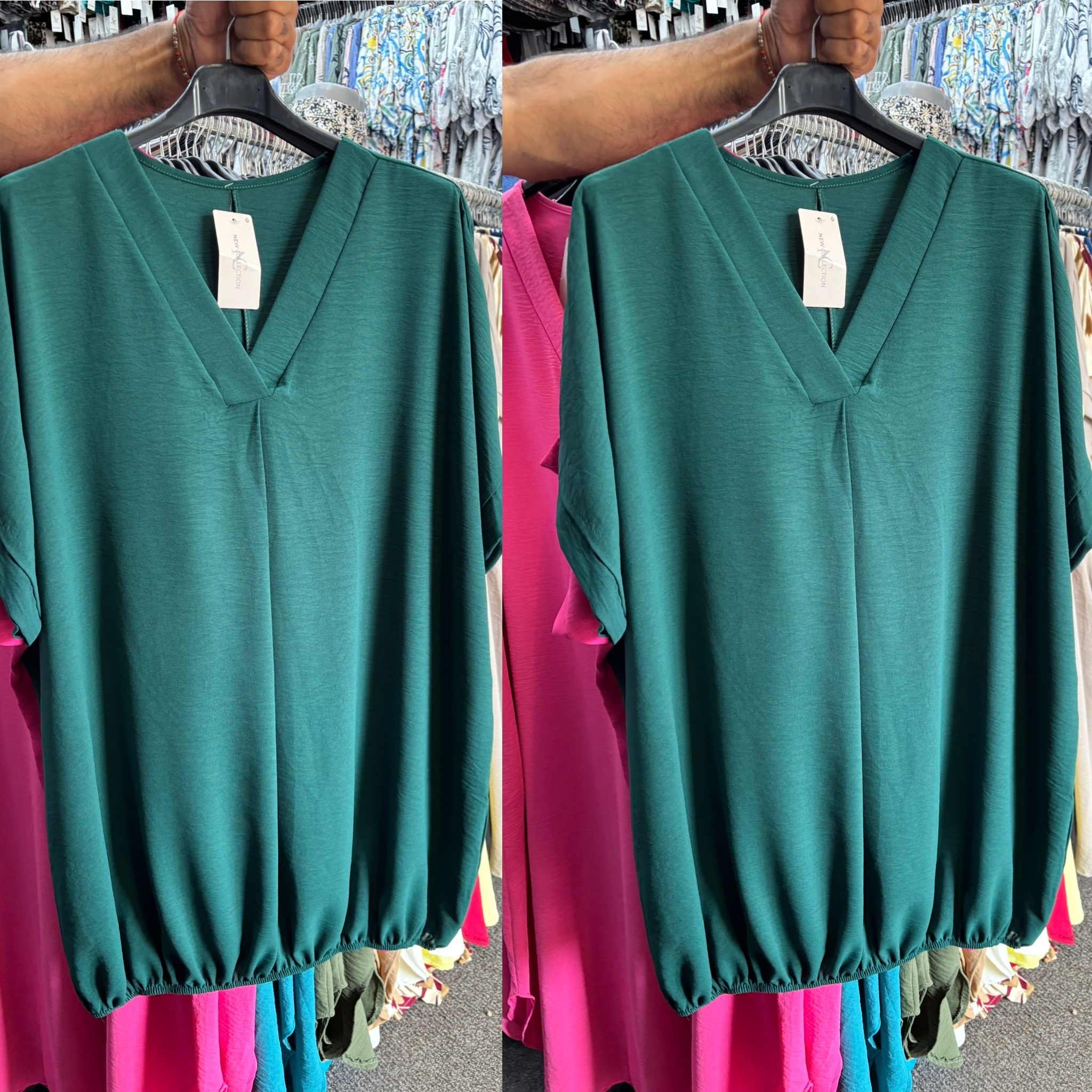 BOHO V HALS BALLON KORTE MOUW MATEN 46/48 TOT 54/56