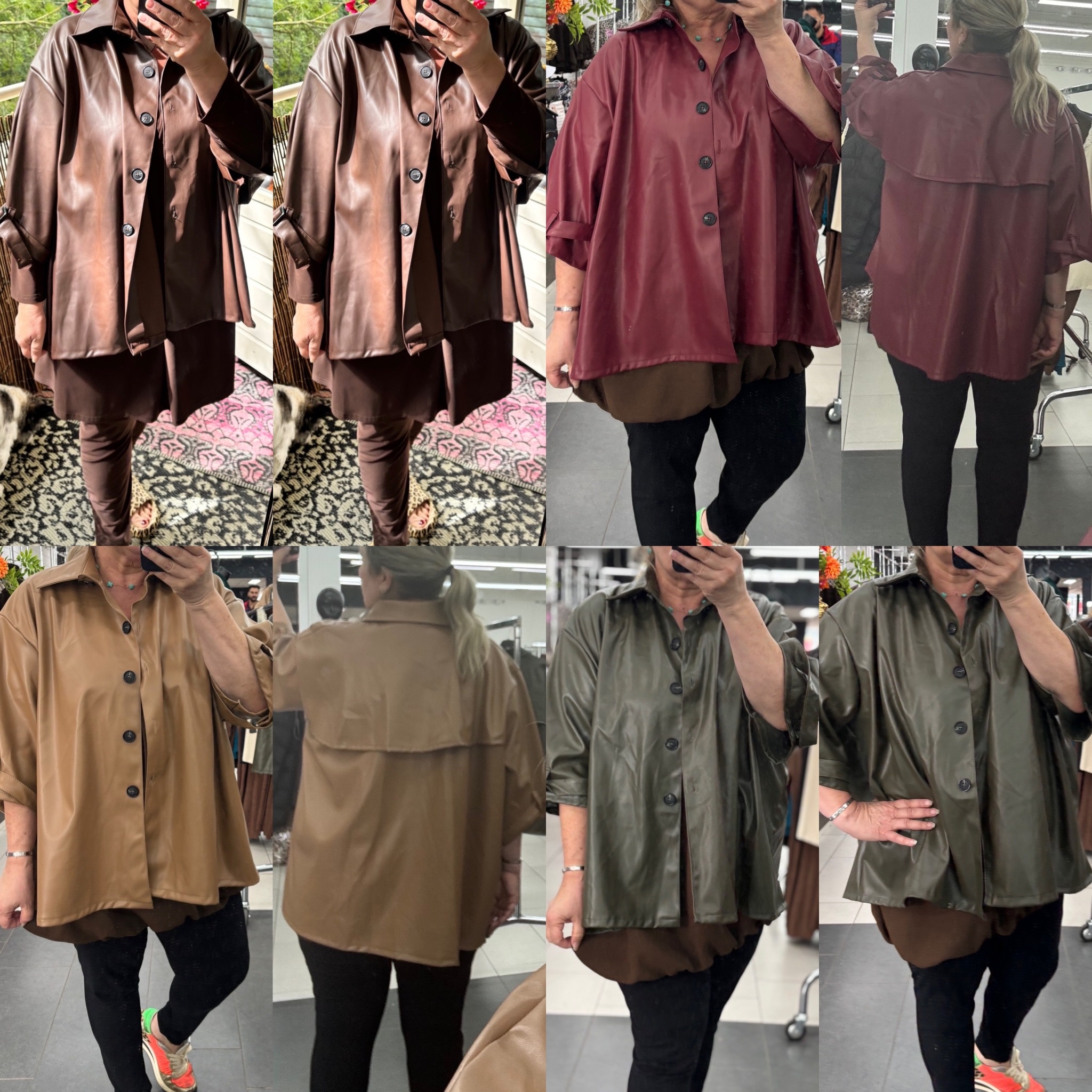 LEATHER LOOK HIP MATEN 44 TOT 54/56