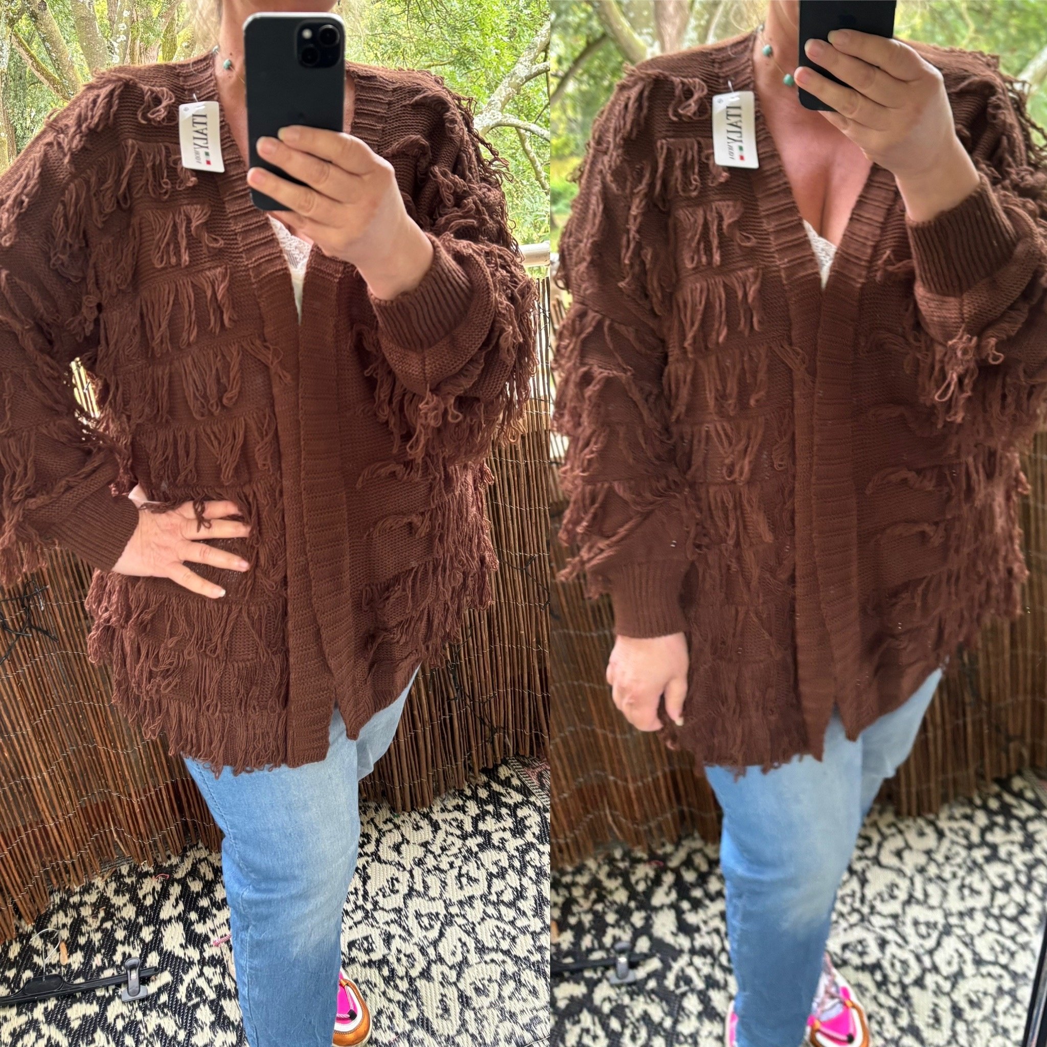FRINGE VEST MATEN 44 TOT 50 KLEINE 52