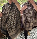 SHAWL DD  VISCOSE/ZIJDE MET GOUD EEN PLAATJE
