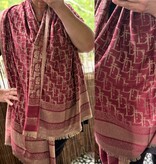 SHAWL DD  VISCOSE/ZIJDE MET GOUD EEN PLAATJE