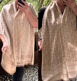 SHAWL DD  VISCOSE/ZIJDE MET GOUD EEN PLAATJE