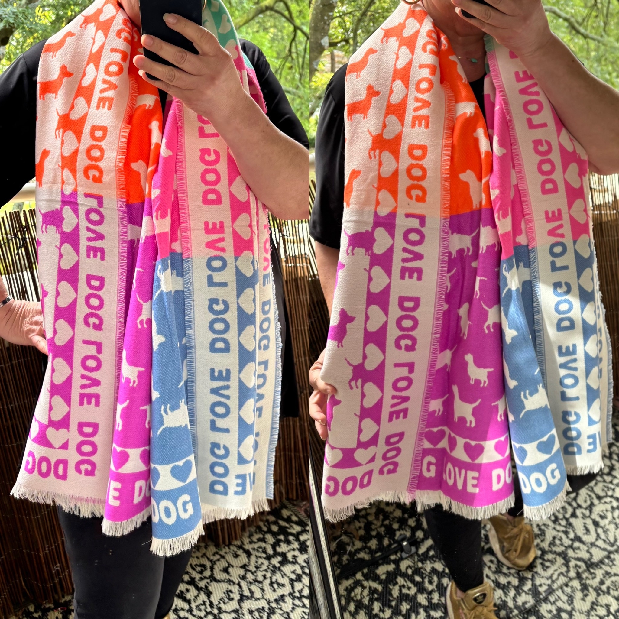 SHAWL ACRYL HAPPY IN 3 KLEUREN EN COMBI