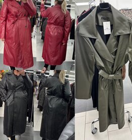 LEATHER LOOK TRENCHCOAT MATEN 44 TOT 48/50