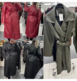LEATHER LOOK TRENCHCOAT MATEN 44 TOT 48/50