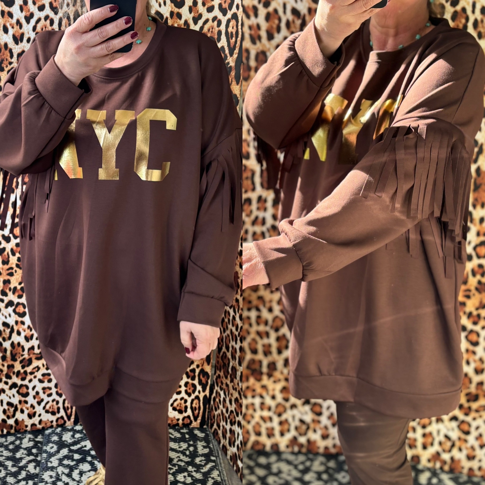 NYC SWEATER FRANJE MATEN 46/48 TOT 52/54