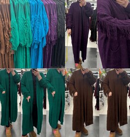 LANG VEST 127 CM FRANJE MOUW MATEN 46/48 TOT 54/56