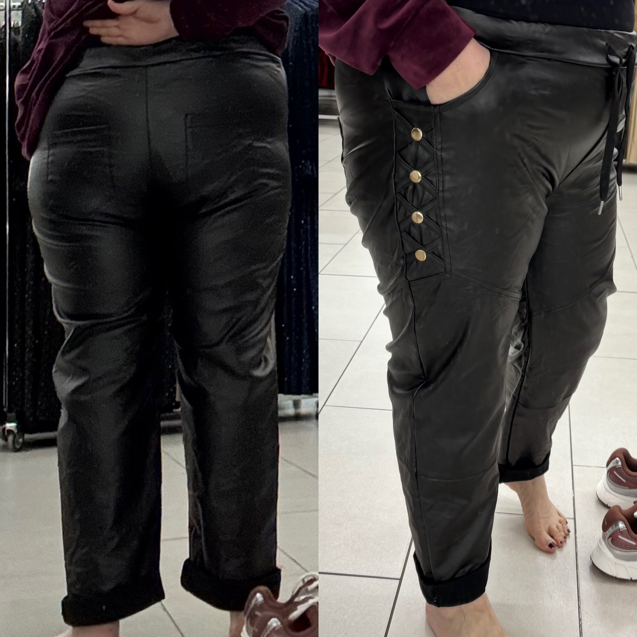 LEATHER LOOK BROEK STOER MATEN 44/46 tot 50 kleine 52