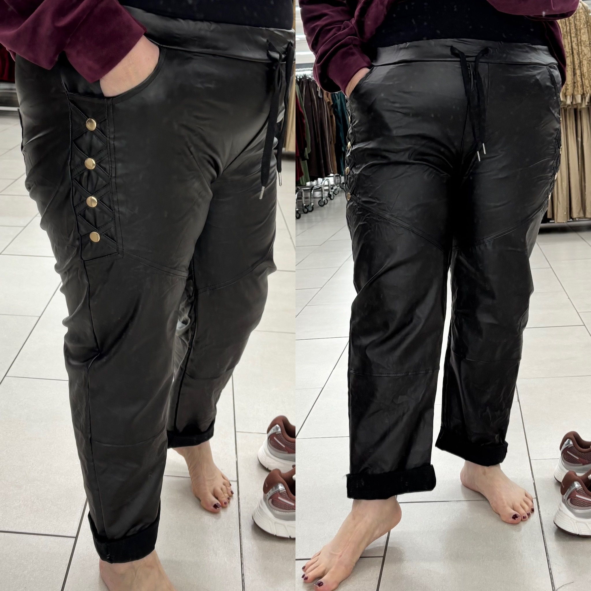 LEATHER LOOK BROEK STOER MATEN 44/46 tot 50 kleine 52