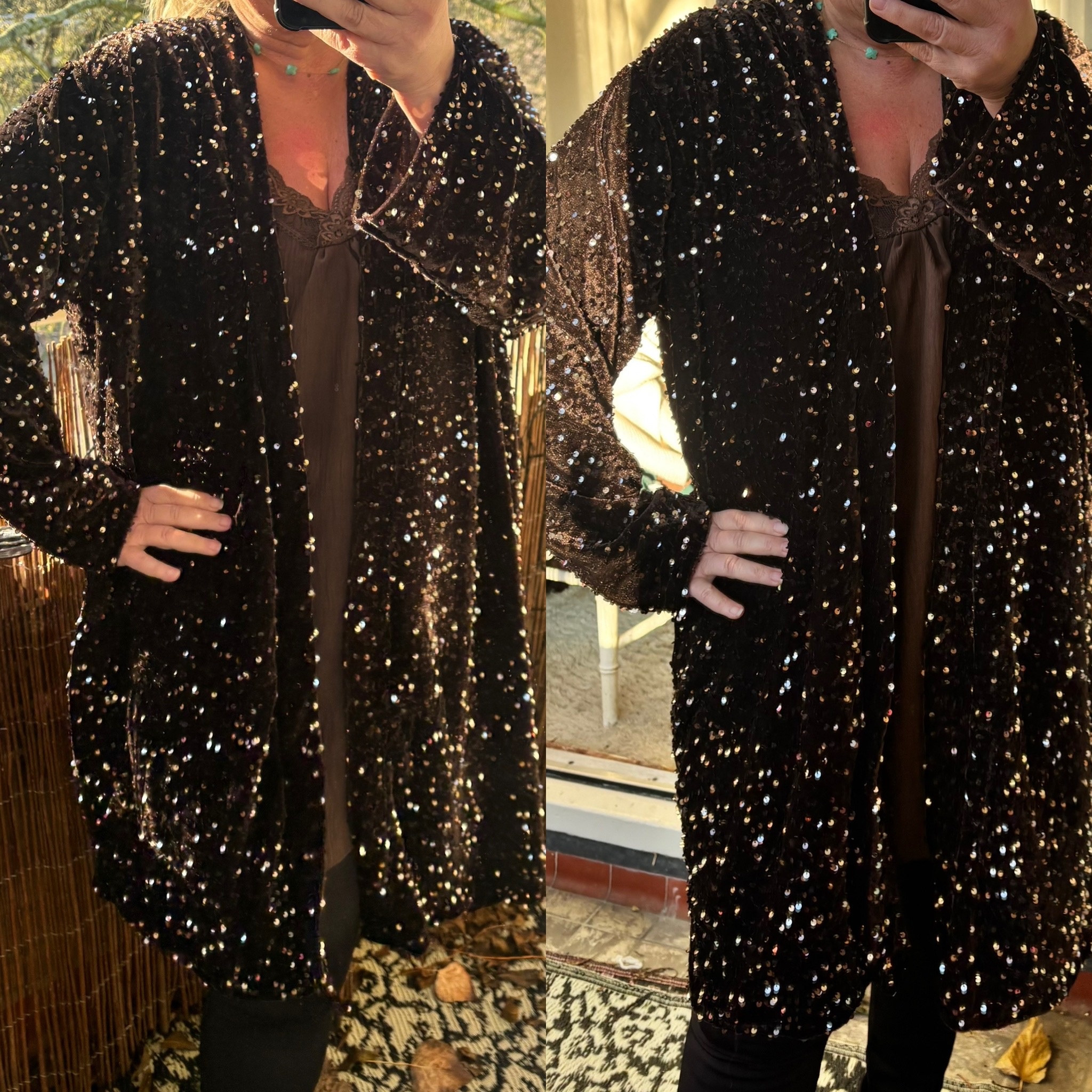 VEST PAILLET BLING MATEN 46 TOT 54