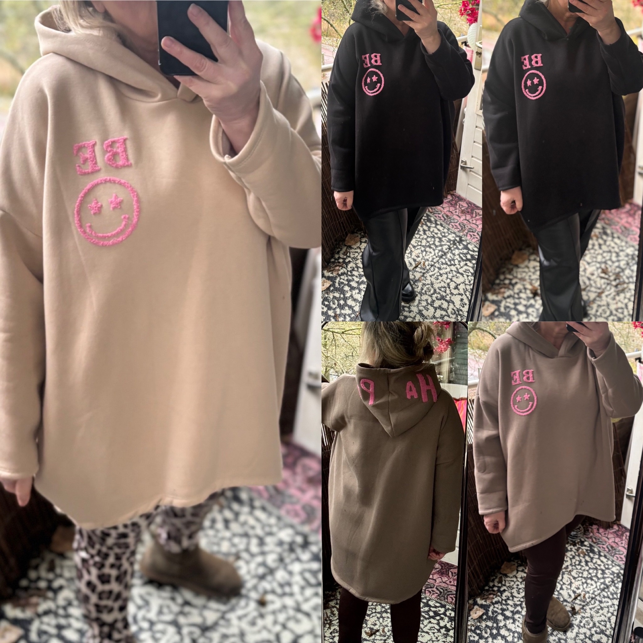 BE HAPPY HOODIE MATEN 44 TOT 52/54