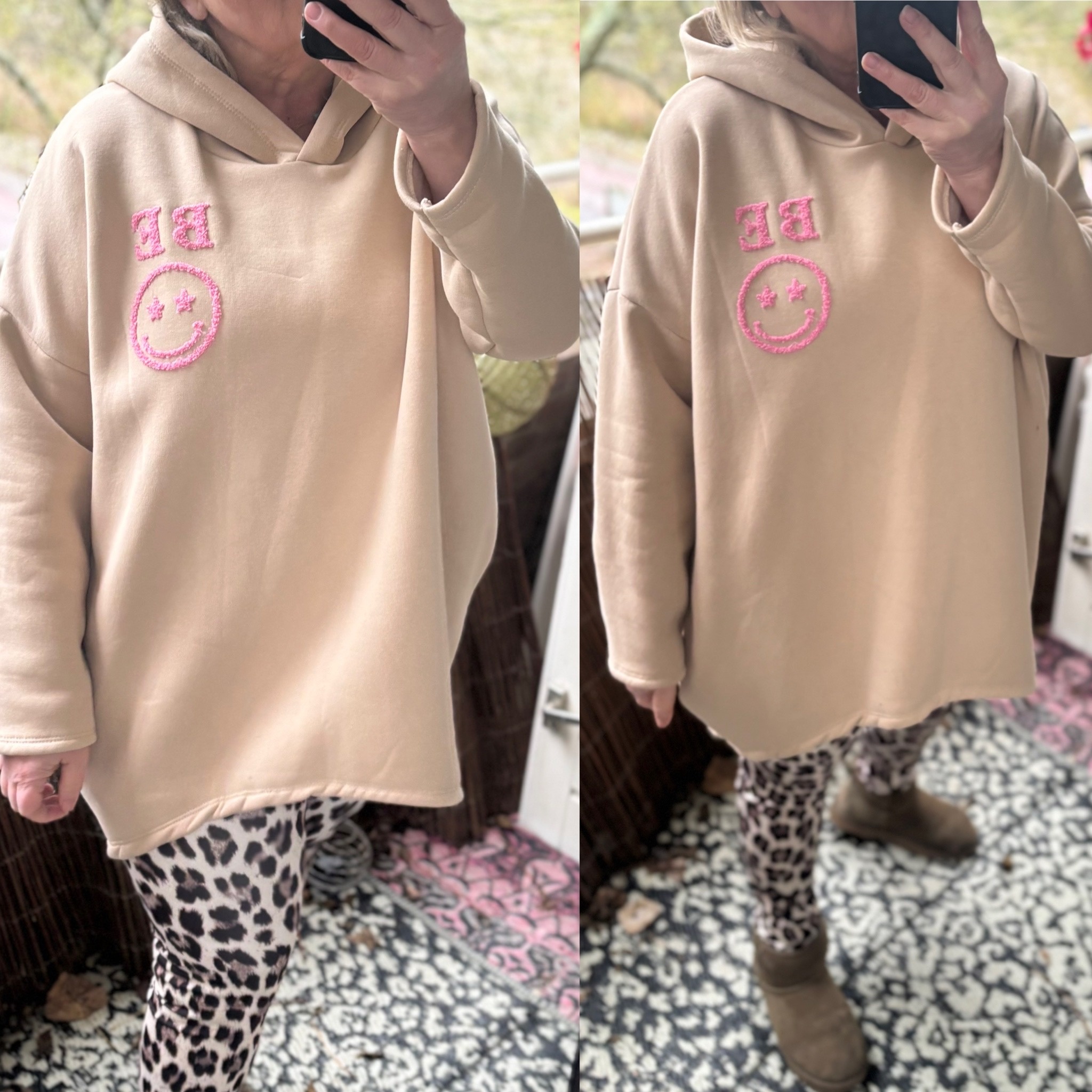 BE HAPPY HOODIE MATEN 44 TOT 52/54