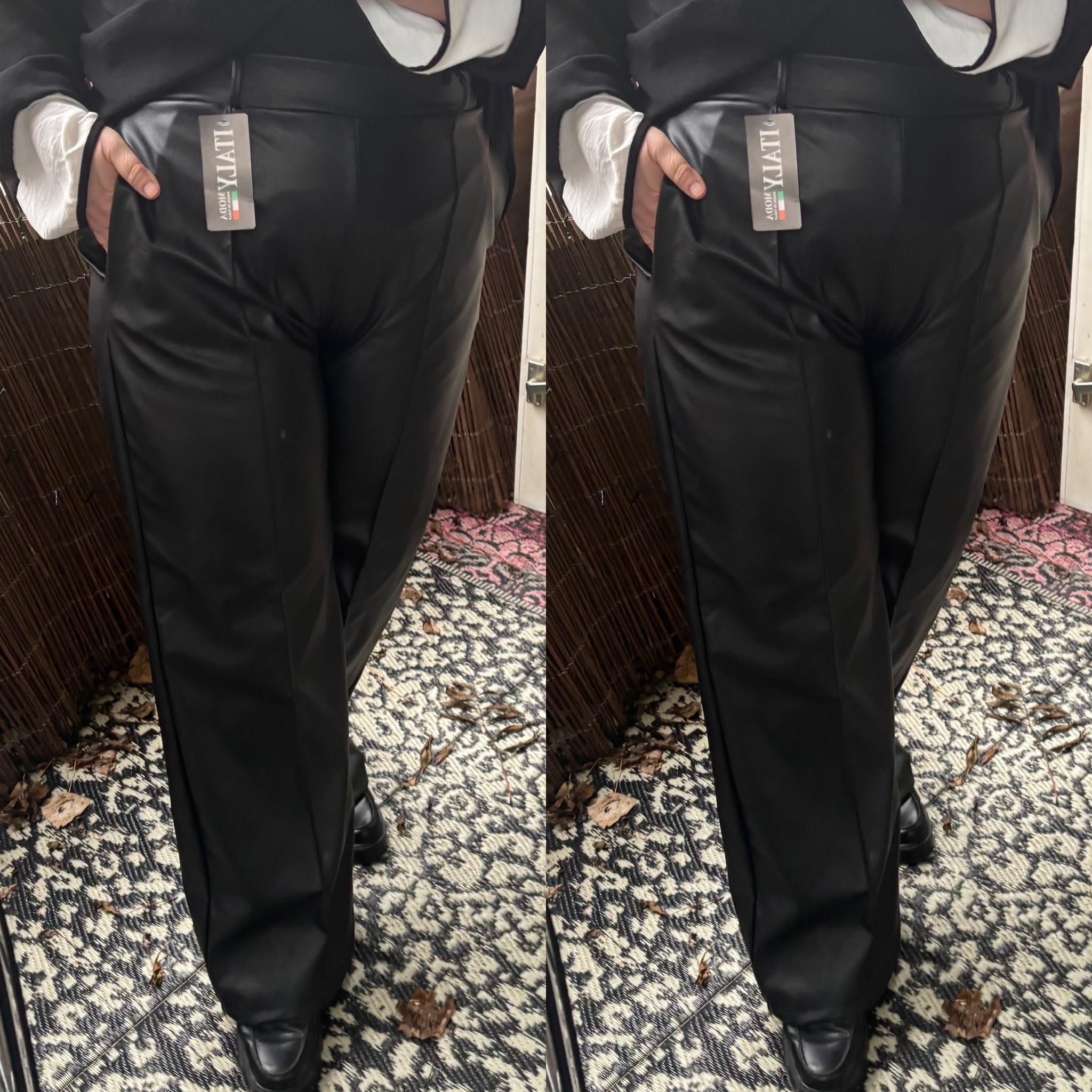 BROEK HIP 25/26 LEATHER LOOK MATEN 44 TOT 48/50