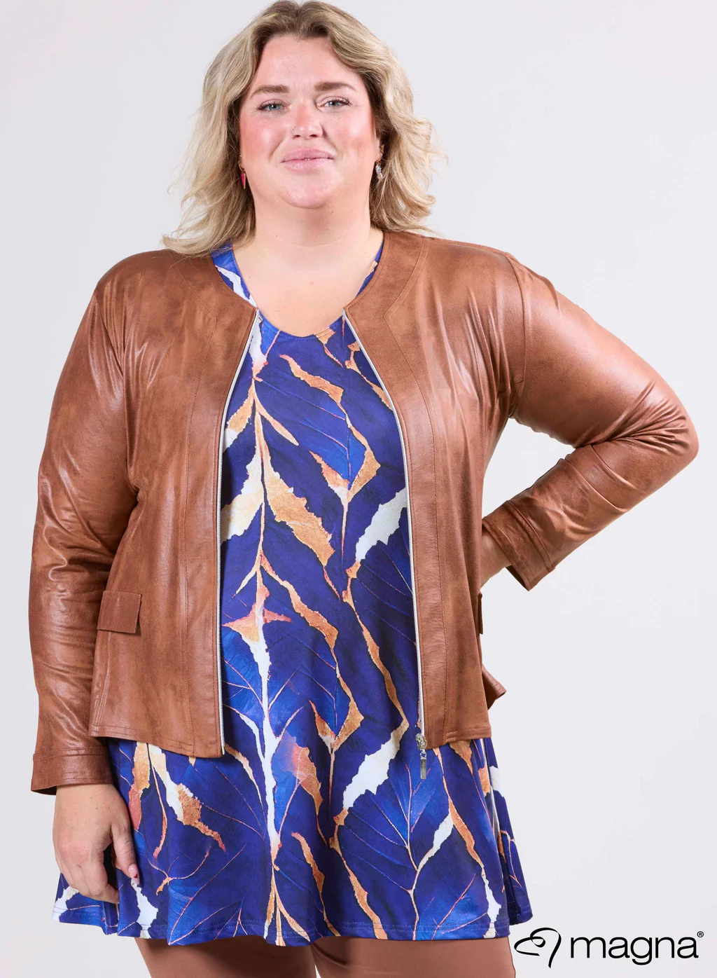 MAGNA LEATHER JASJE Caffe MATEN 44 TOT 56/58