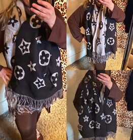 SHAWL ROYAL GRIJS/ZWART