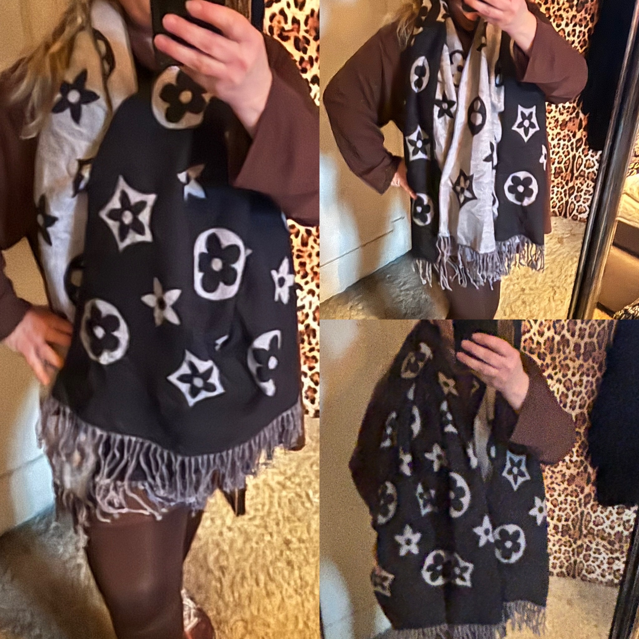 SHAWL ROYAL GRIJS/ZWART