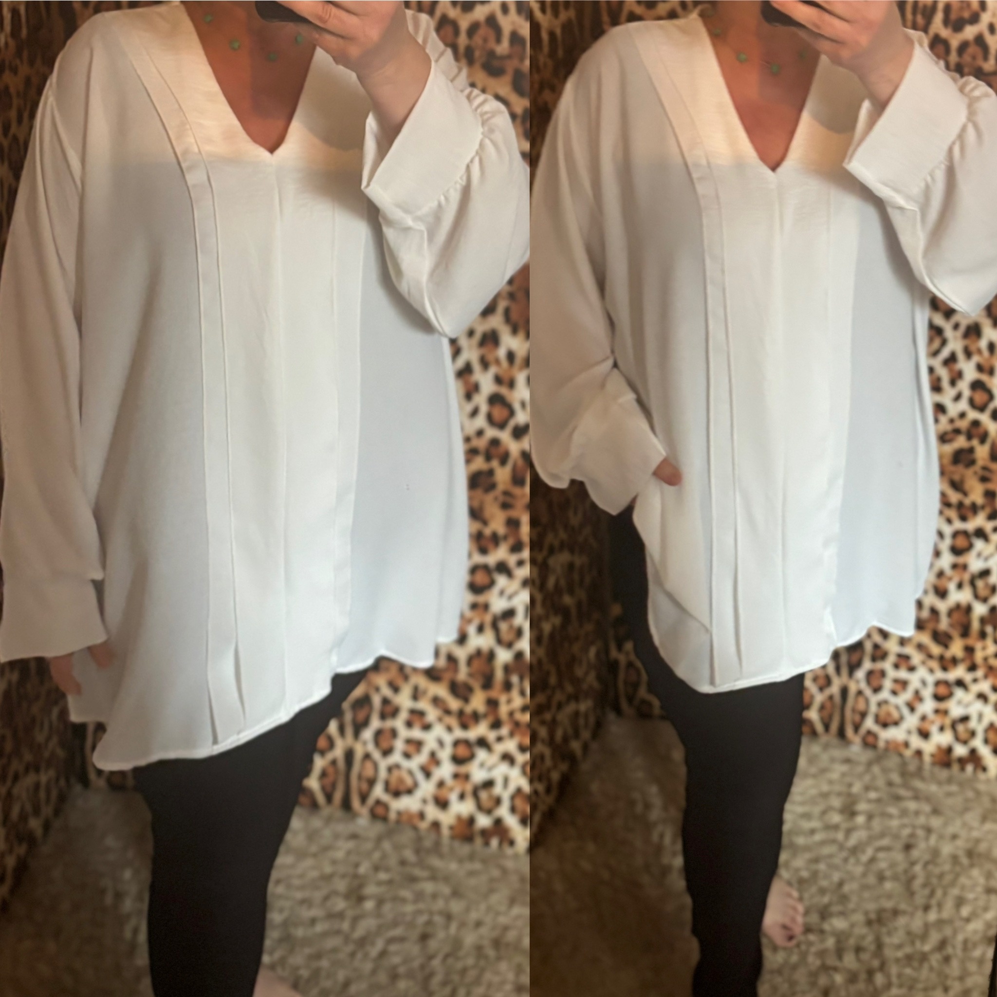 BLOUSE CHIQUE MANCHET MATEN 46/48 TOT RUIME 54