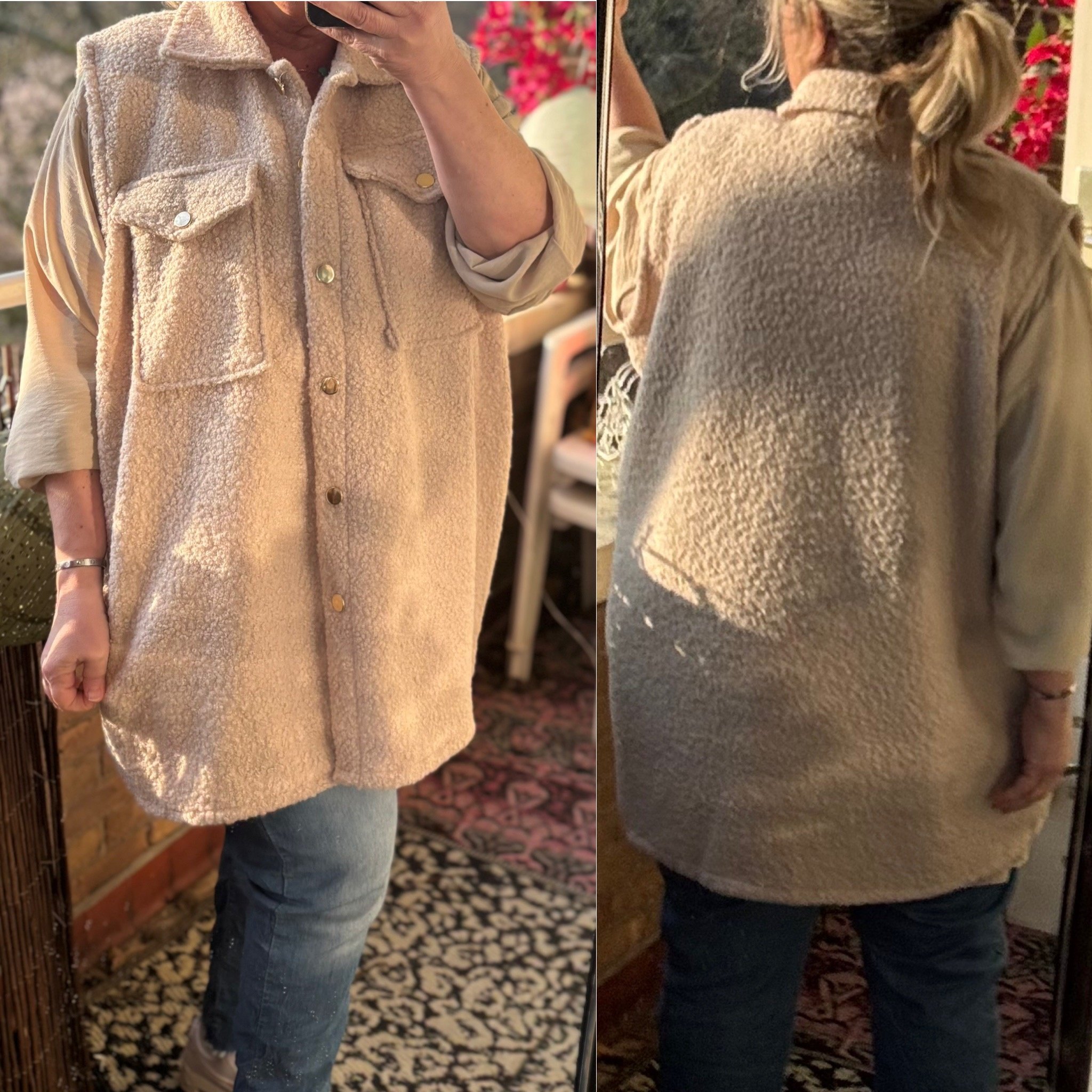 Teddy gilet maten 48 tot 54/56