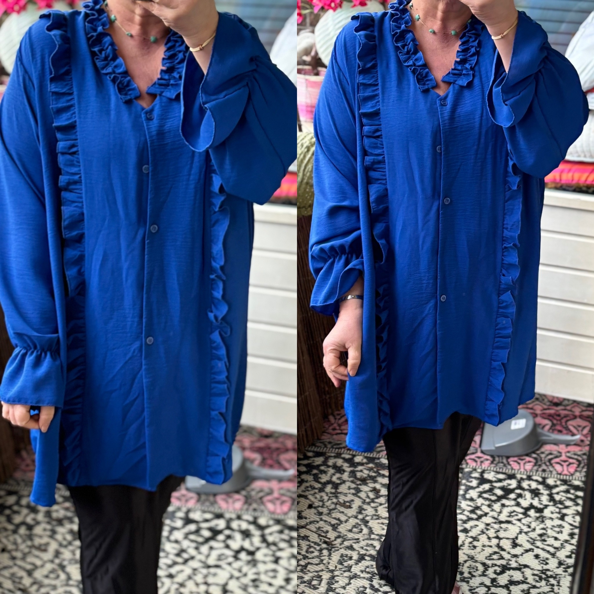 BLOUSE RUFFIE MATEN 48/50 TOT 54/56