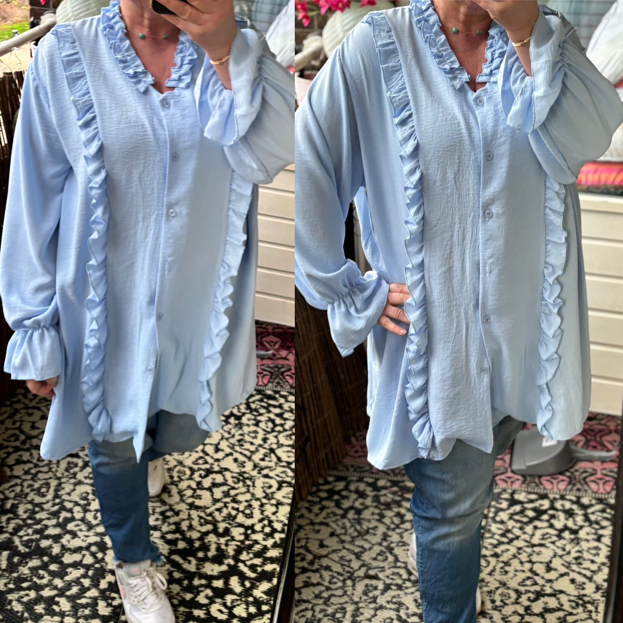 BLOUSE RUFFIE MATEN 48/50 TOT 54/56