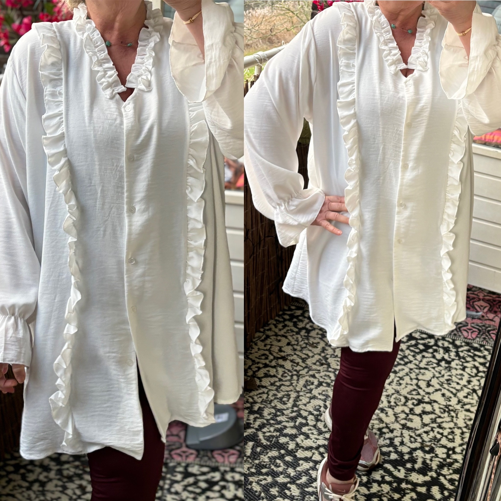 BLOUSE RUFFIE MATEN 48/50 TOT 54/56