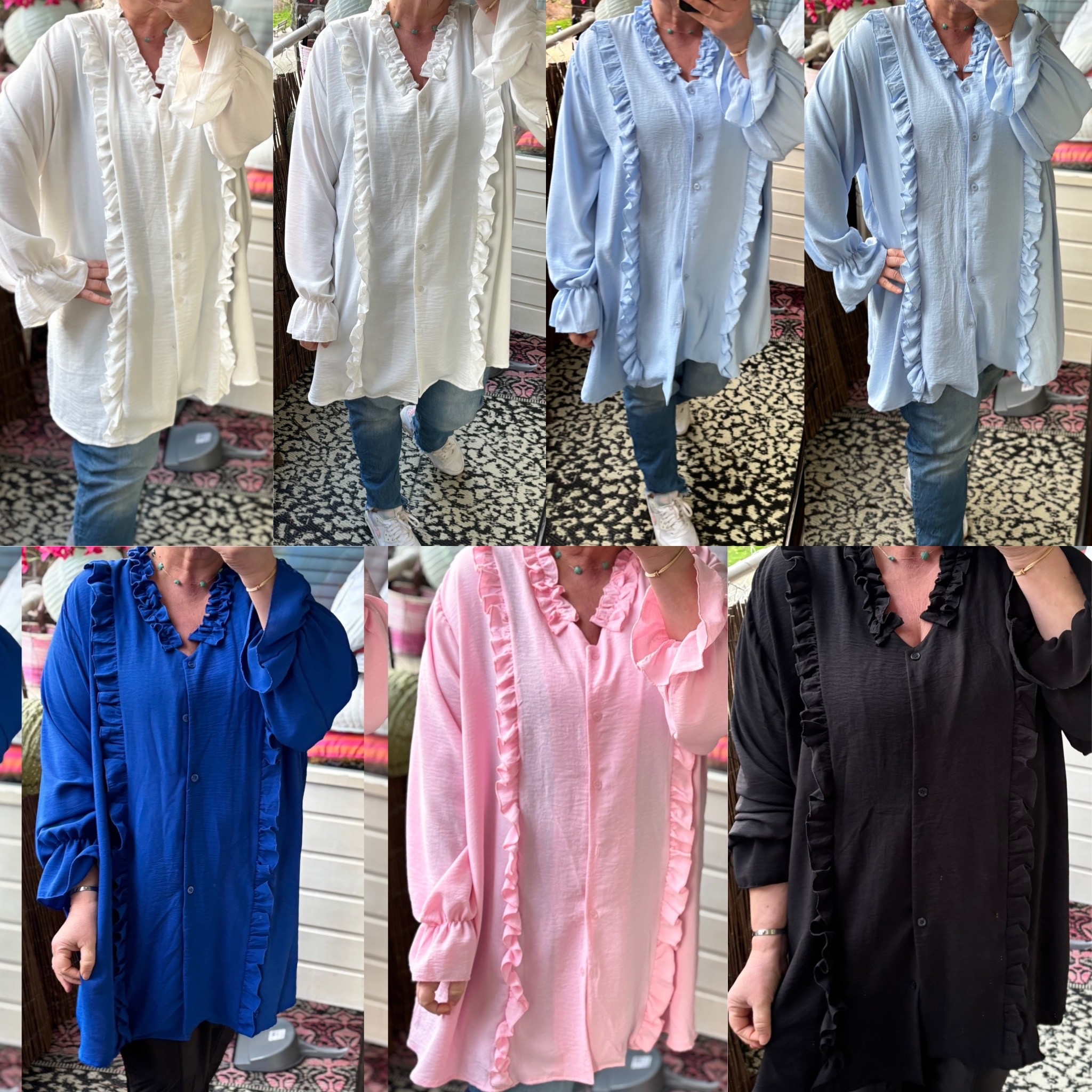 BLOUSE RUFFIE MATEN 48/50 TOT 54/56