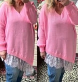 V hals Acryl met kant maten 44 tot 52