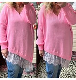 V hals Acryl met kant maten 44 tot 52