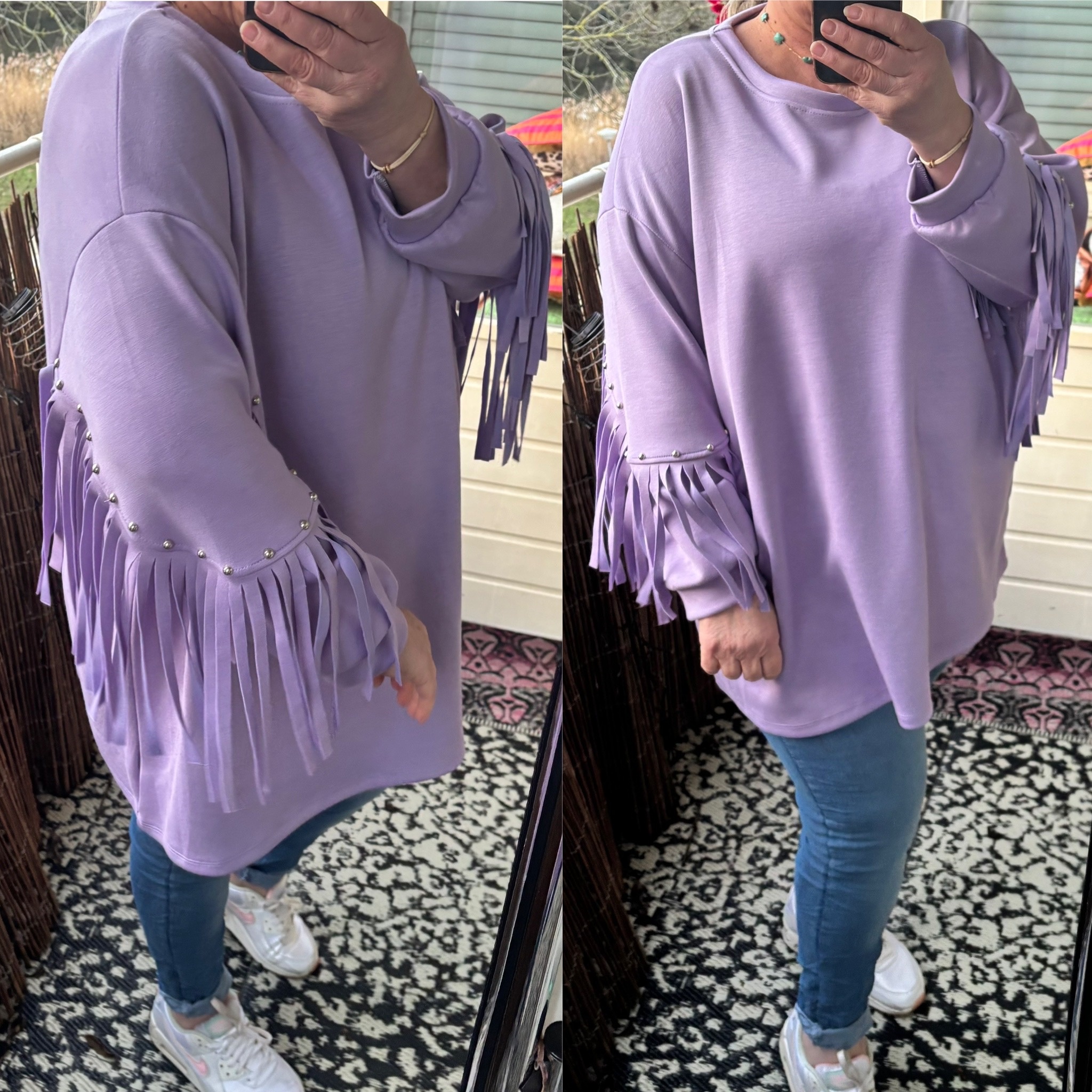 FRANJE SWEATER STUD MATEN 46 TOT 52/54