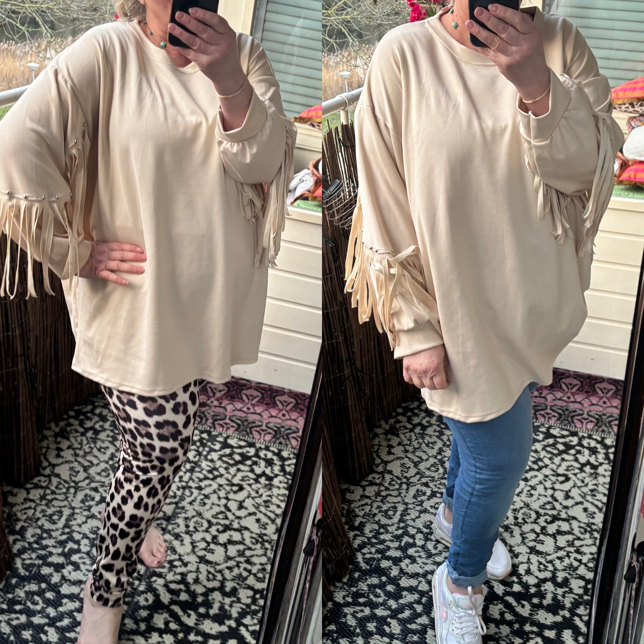 FRANJE SWEATER STUD MATEN 46 TOT 52/54