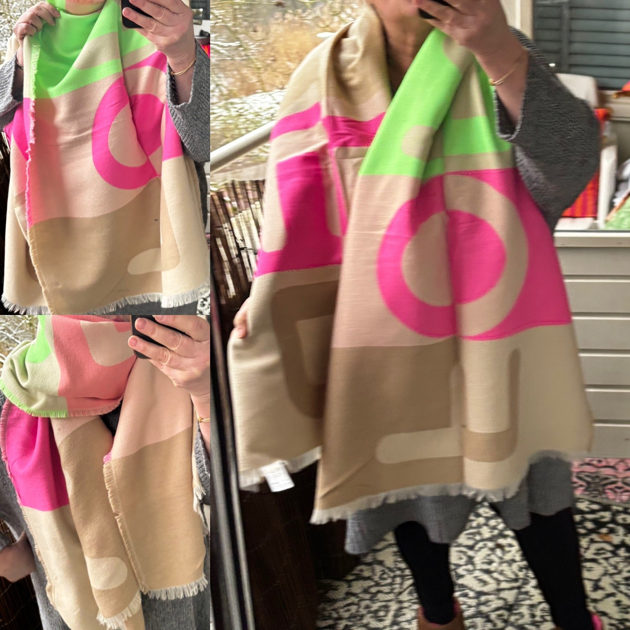 SHAWL ACRYL HAPPY IN 3 KLEUREN EN COMBI