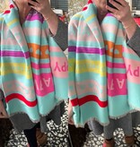 SHAWL ACRYL HAPPY IN 3 KLEUREN EN COMBI