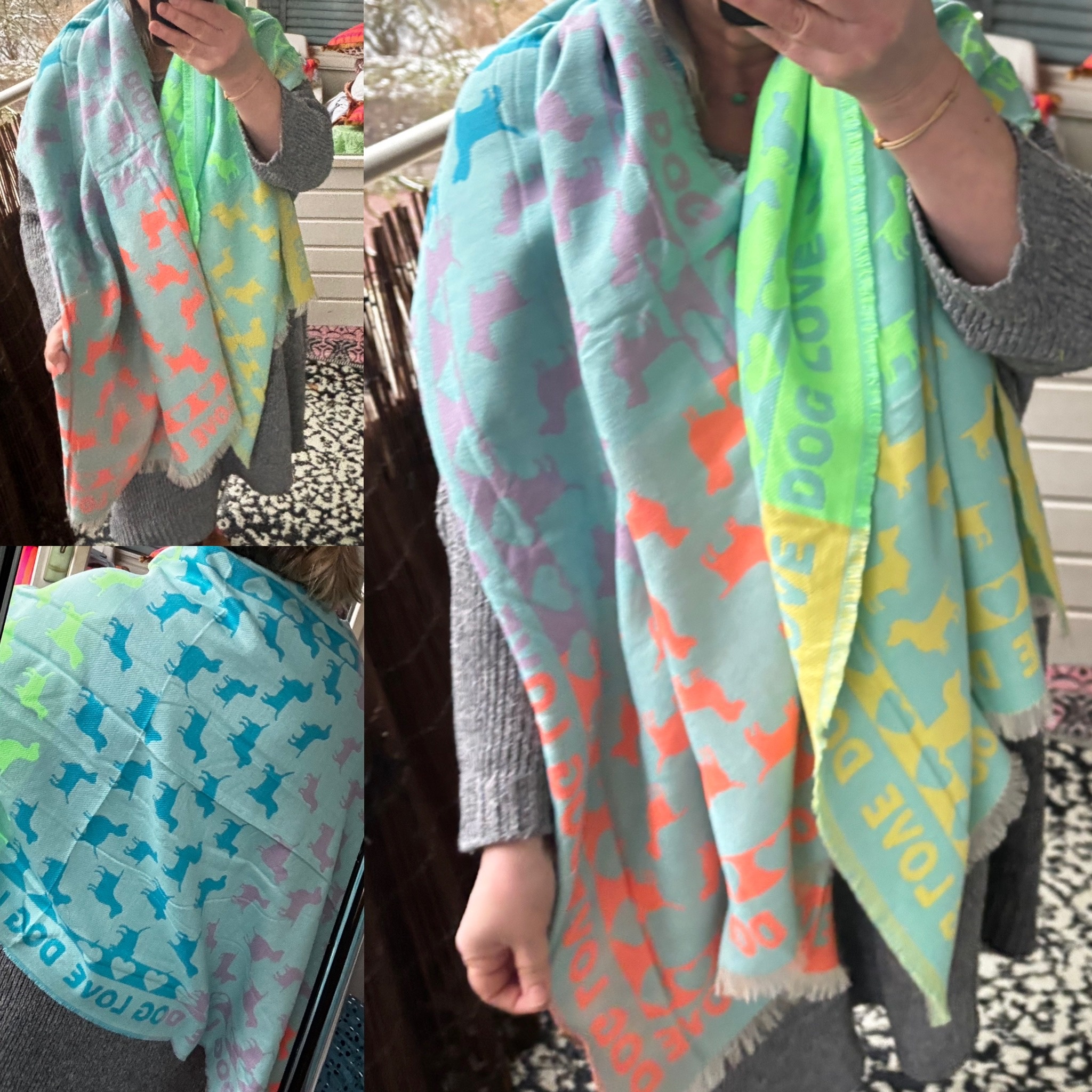 SHAWL ACRYL HAPPY IN 3 KLEUREN EN COMBI