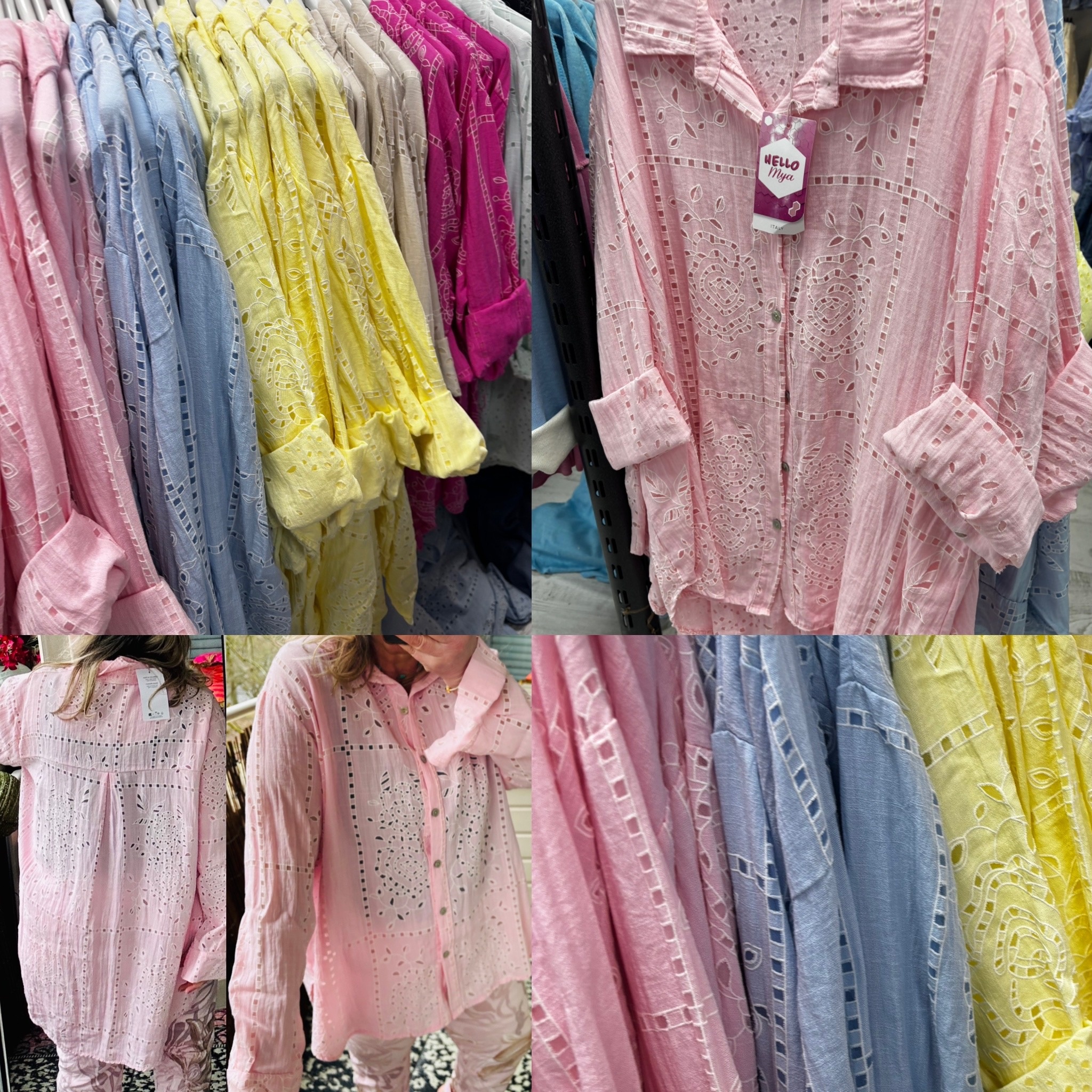 BLOUSE OPENGEWERKT MATEN 44 TOT 52