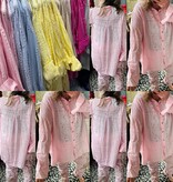 BLOUSE OPENGEWERKT MATEN 44 TOT 52