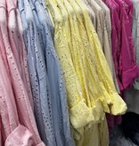 BLOUSE OPENGEWERKT MATEN 44 TOT 52