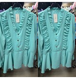 BLOUSE RUFFLE SCHOOTJE MATEN 44 TOT 50 KLEINE 52