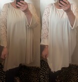 TUNIEK KANTEN MOUW MATEN 48/50 TOT 56 RUIM