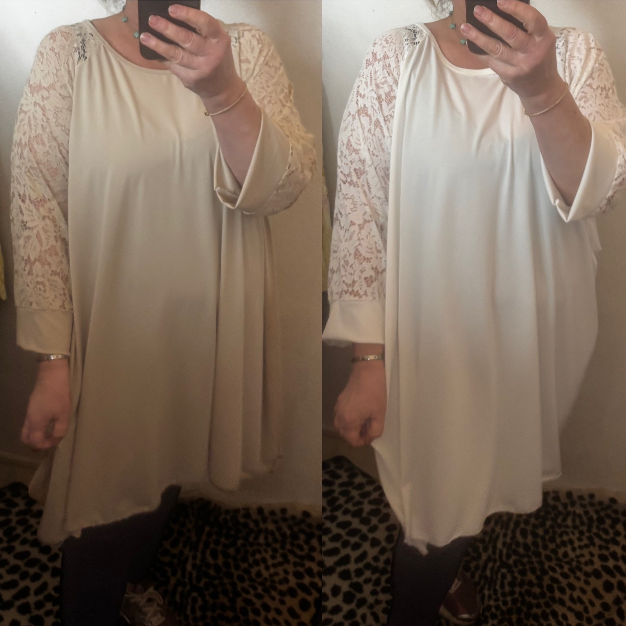 TUNIEK KANTEN MOUW MATEN 48/50 TOT 56 RUIM