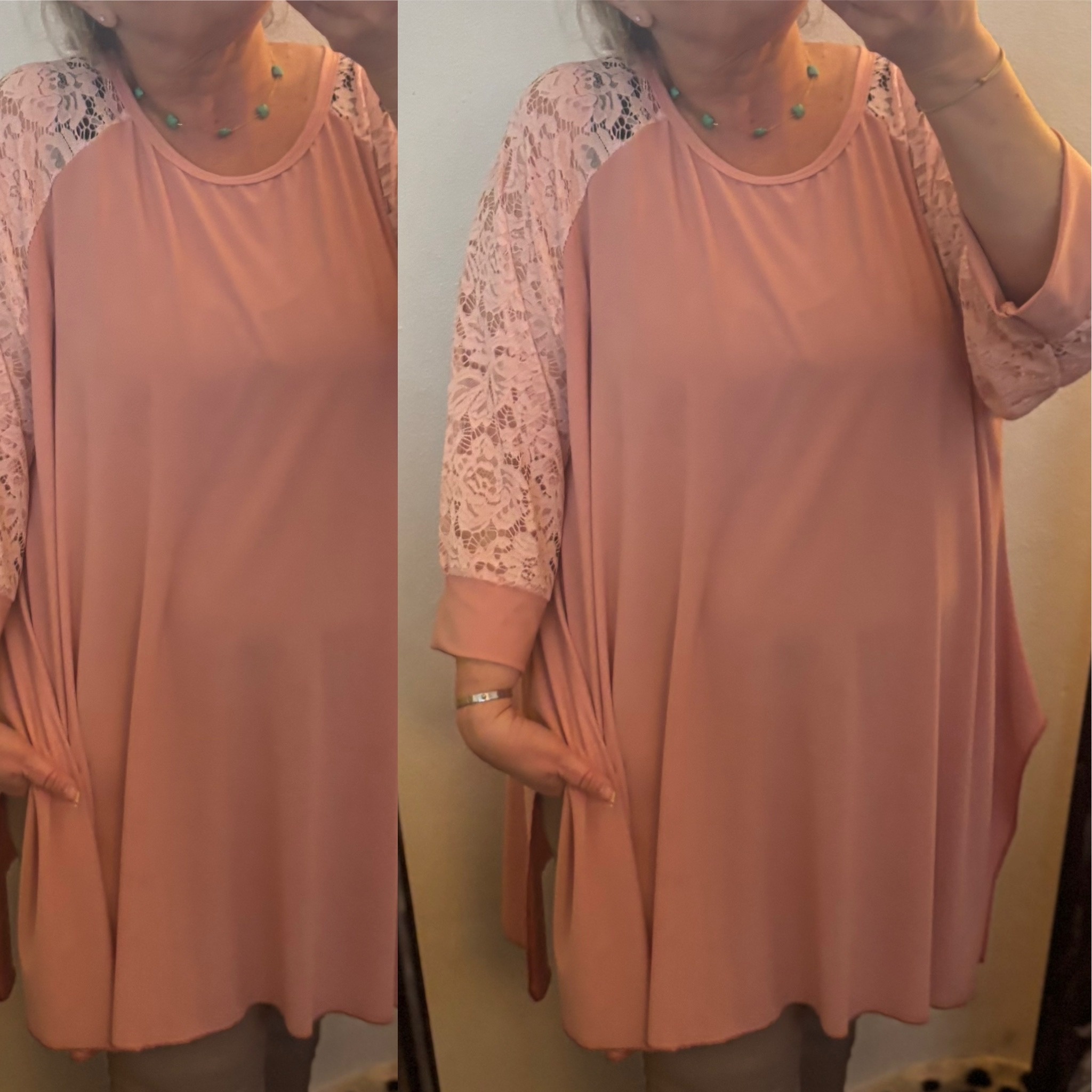 TUNIEK KANTEN MOUW MATEN 48/50 TOT 56 RUIM