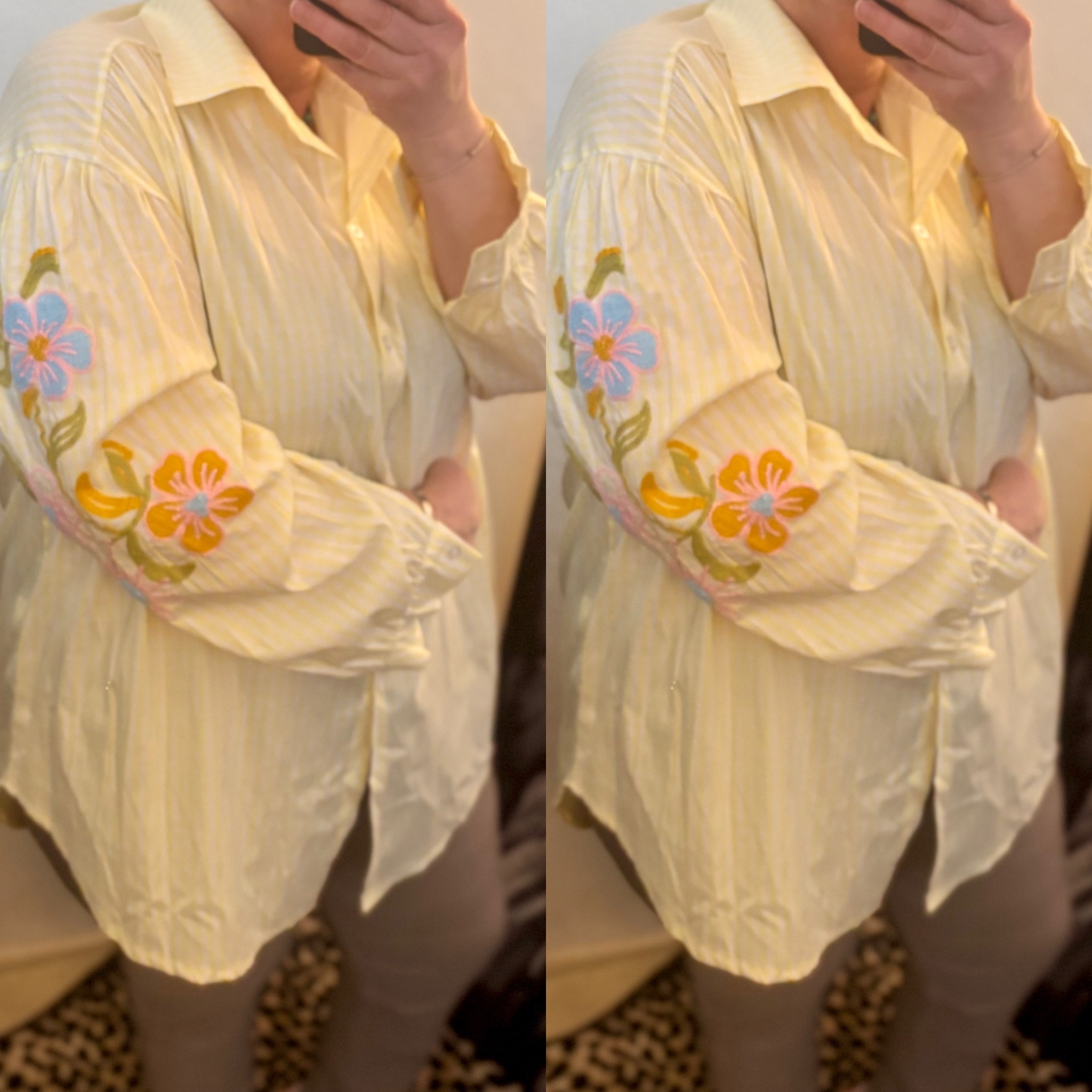 KATOEN BLOUSJE RUIT/ BORDUUR MATEN 44 TOT 52