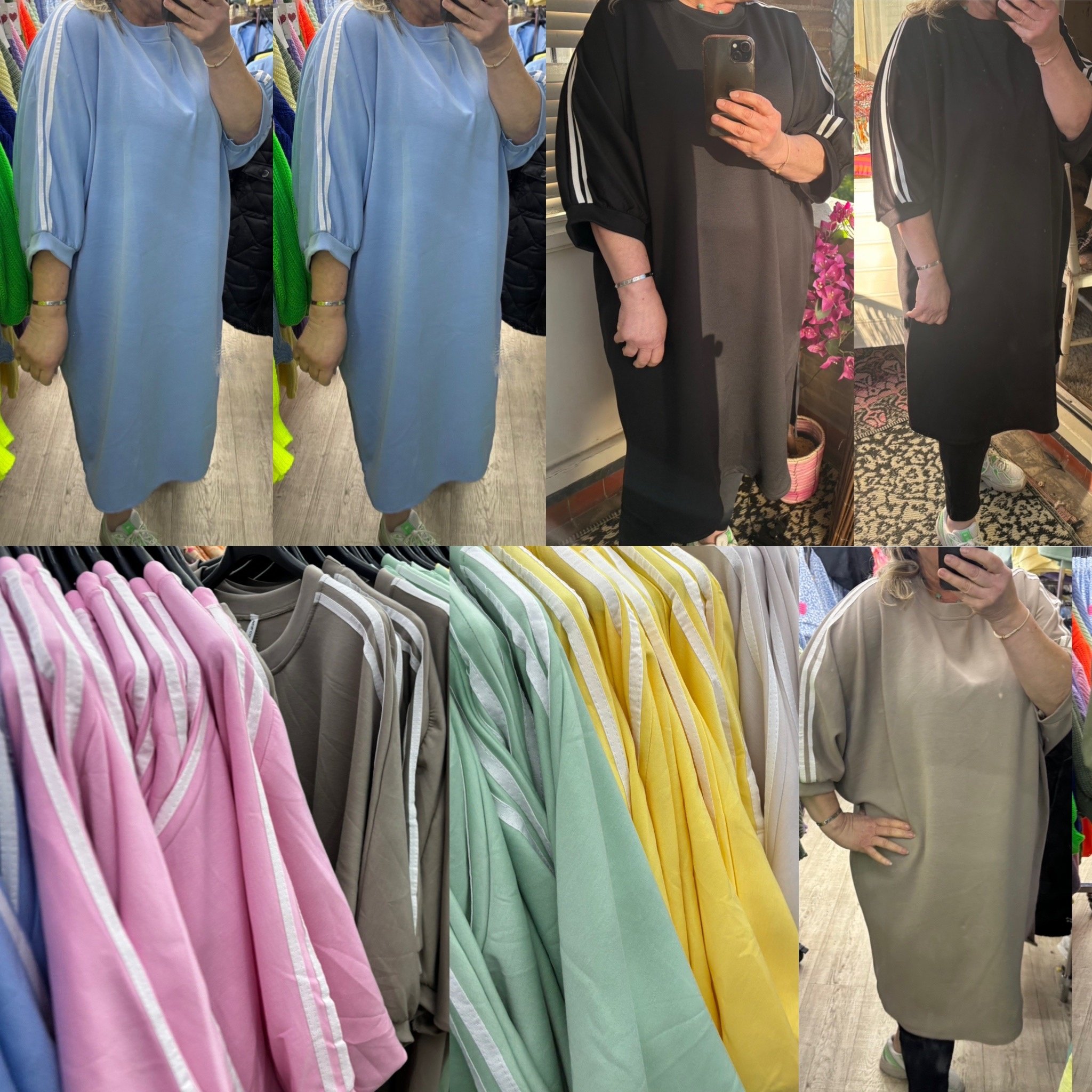 SWEATERDRESS STREEP MATEN 50 TOT RUIM 56