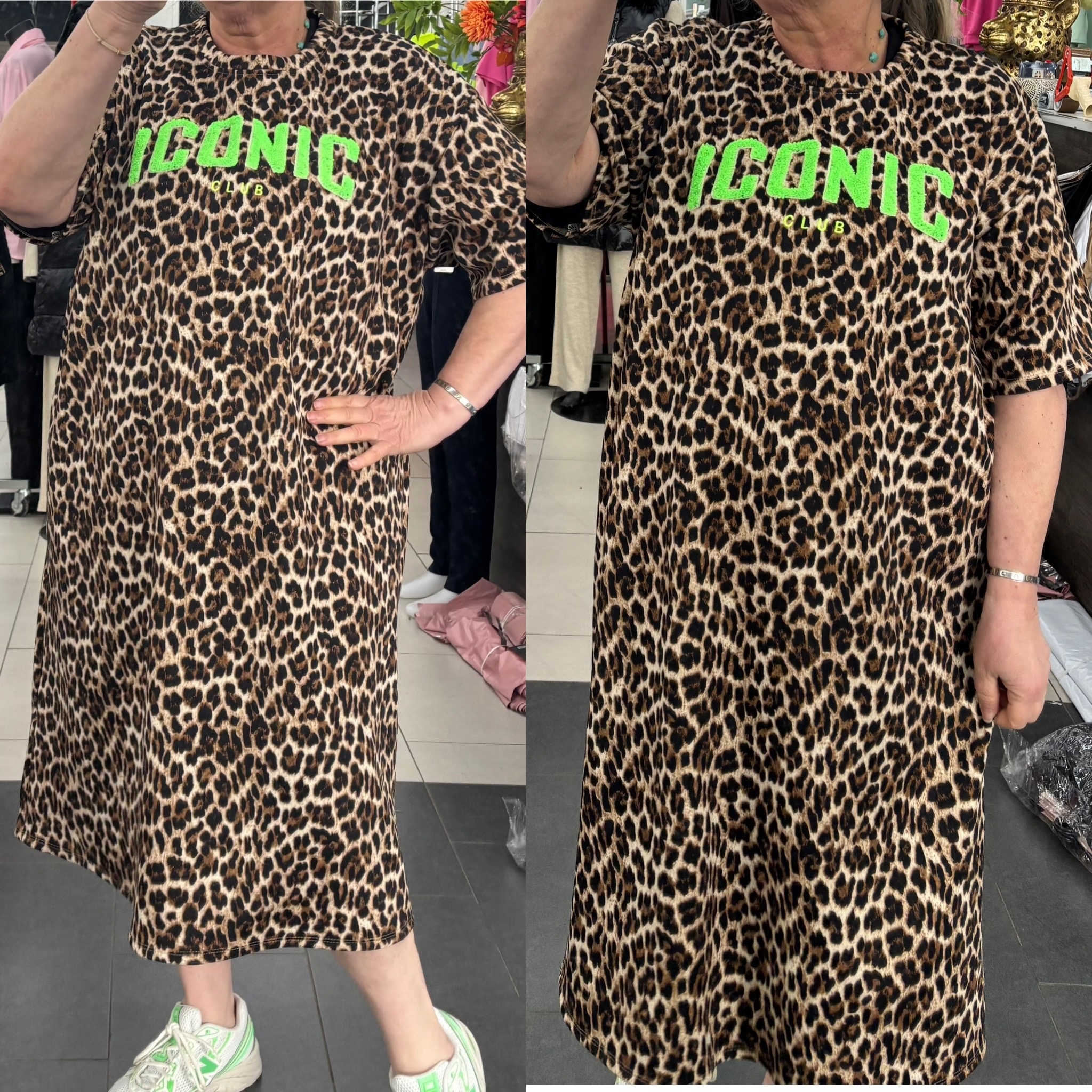 SWEATERDRESS PANTER 26 MATEN 44 TOT 50